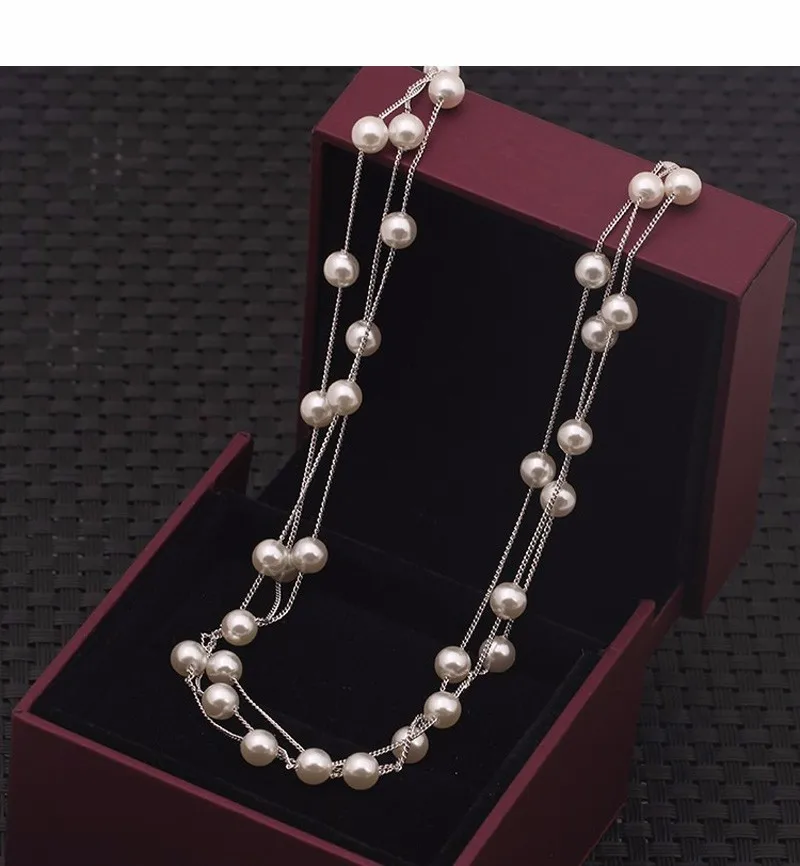 Ожерелье женское с маленькими бусинами милый 3 слойный ожерелье из