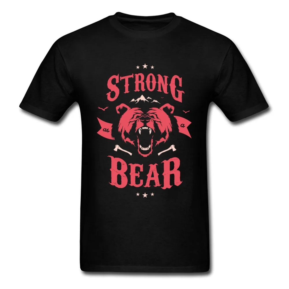 Мужская футболка с надписью STRONG AS A BEAR новинка 2018 черные красные Топы И Футболки