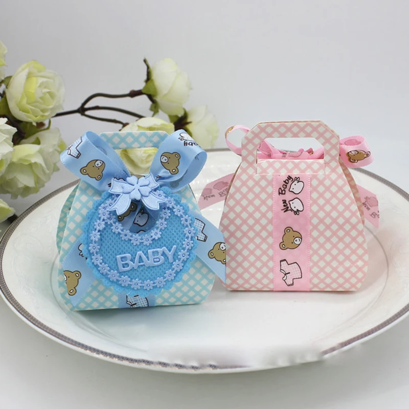 12 шт./лот подарочные коробки с милым медведем сделай сам на крестины для