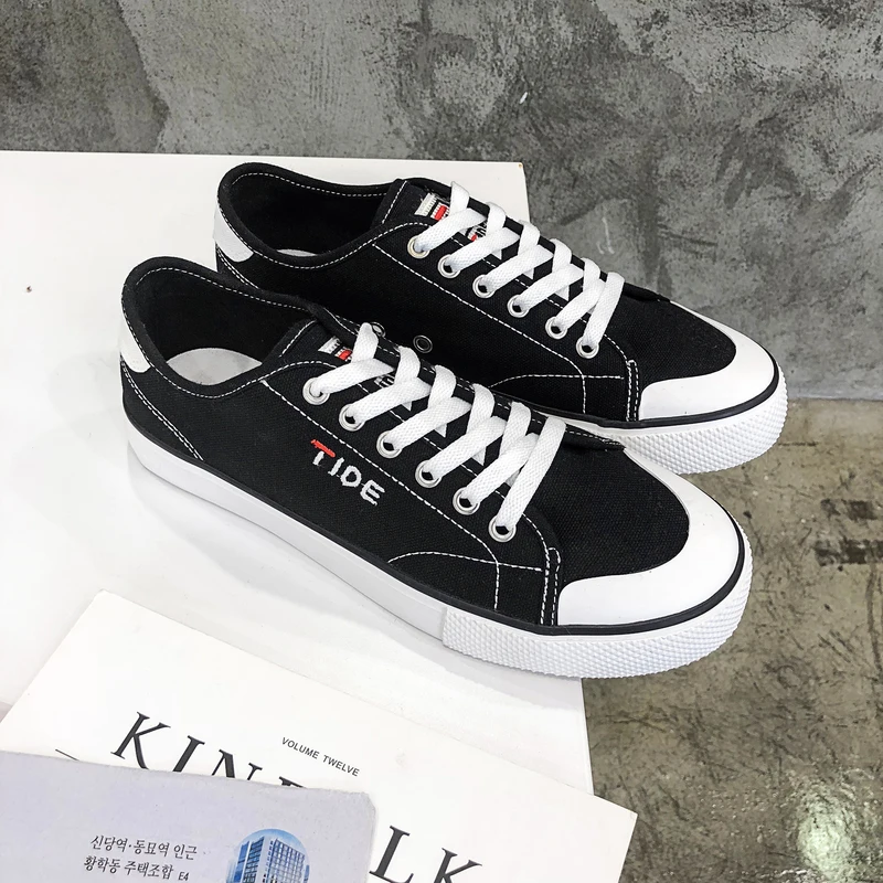 Модная обувь 2018 весна осень Мужская Пара парусиновая на шнуровке мужская