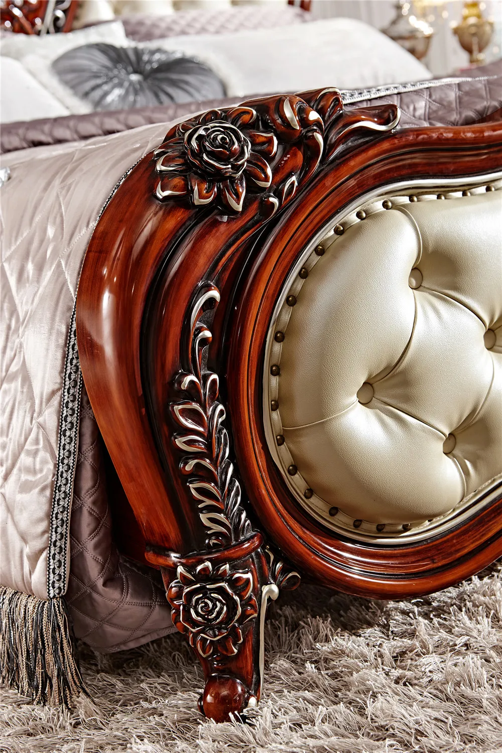 Европейский дизайн с двойной кроватью деревянная коробка кровать 0409 F102|bed