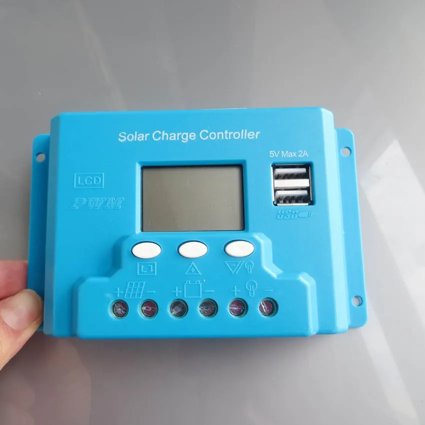 12V 24V 48V интеллектуальная панель солнечных батарей регулятор заряда батареи Регуляторы 30 20 10 a 5V USB Регулируемое напряжение