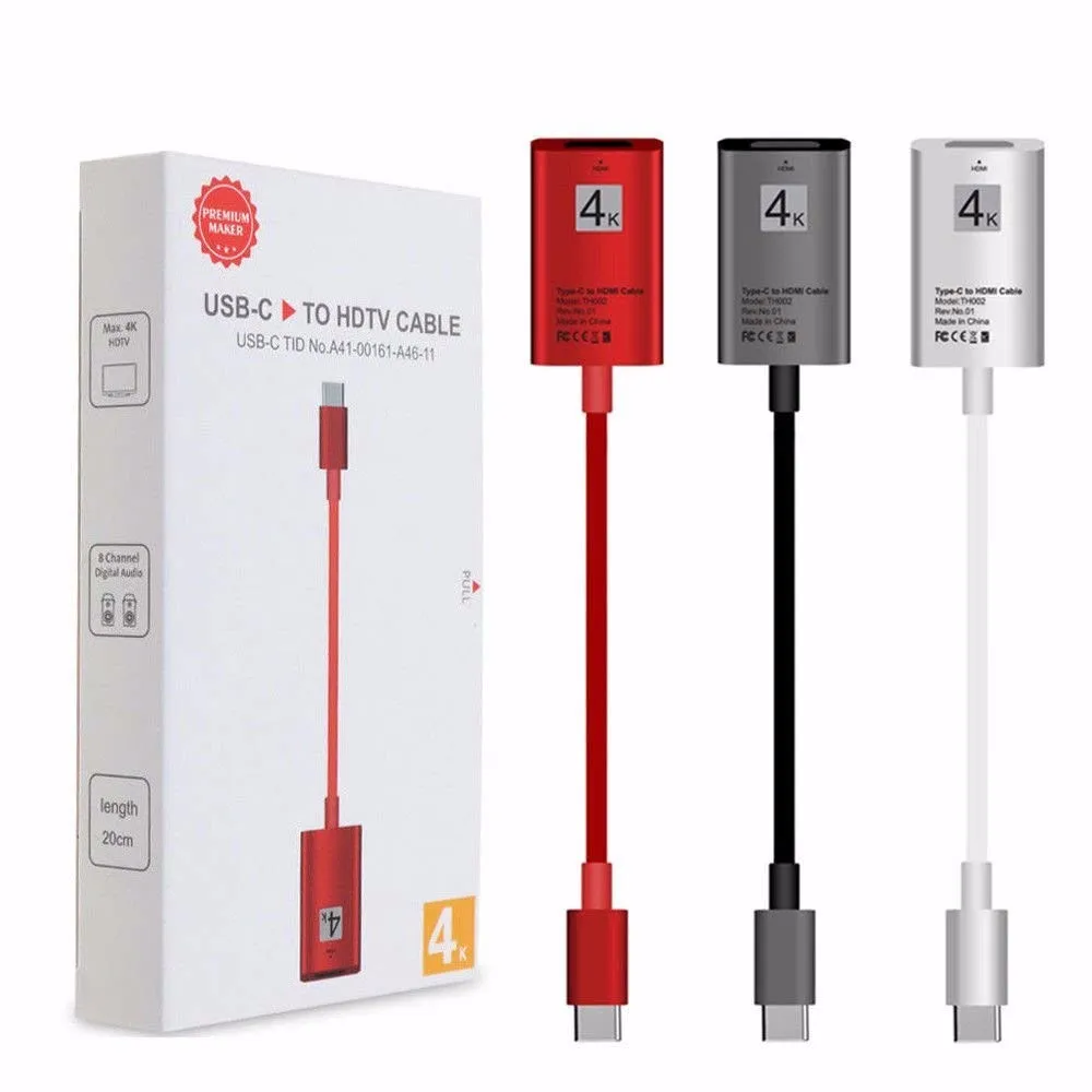 Usb type C к HDMI адаптер USB 3,1 к HDMI адаптер конвертер «Папа-мама» для MacBook2016/huawei Matebook/Smasung S8