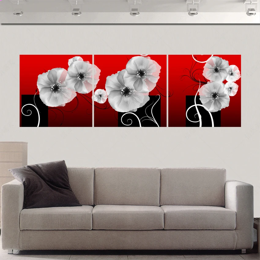 3 шт. картина масляными цветами на художественной стене для гостиной Hd Печать
