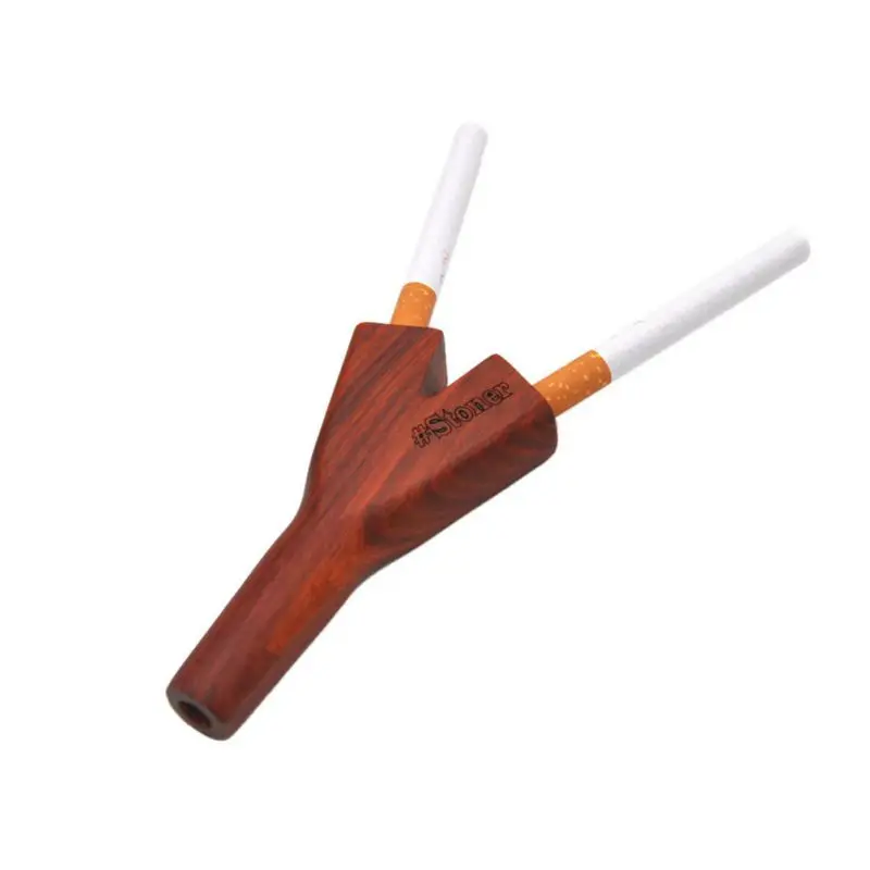 Мясорубка курительные трубы двойной бочонок деревянный держатель Cig соединение