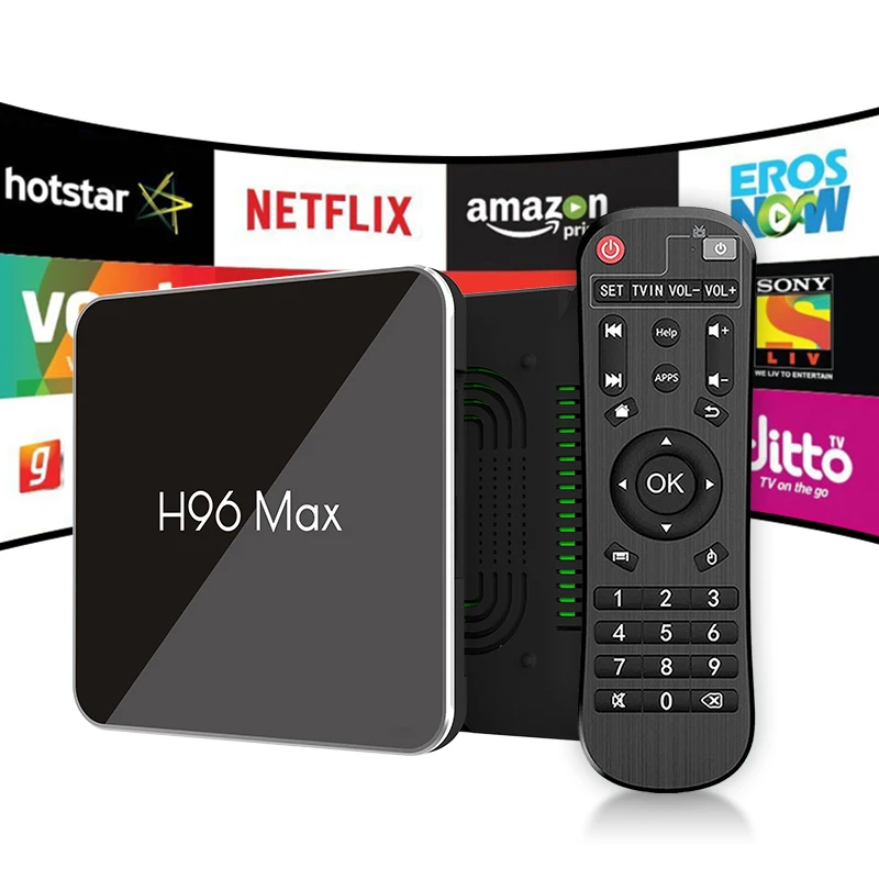 H96 Max2 Smart tv Box Amlogic S905X2 четырехъядерный процессор ARM Cortex A53 2 ГГц DDR4 4 г/64 г Android 9,0 2,4 г/5,8 ггц Wifi семейная приставка