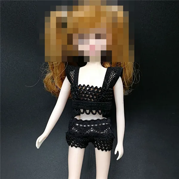 1/6 Одежда для кукол кружевное нижнее белье аксессуары для Барби bjd SD Fr2 MC кукольная Пижама - Цвет: Черный