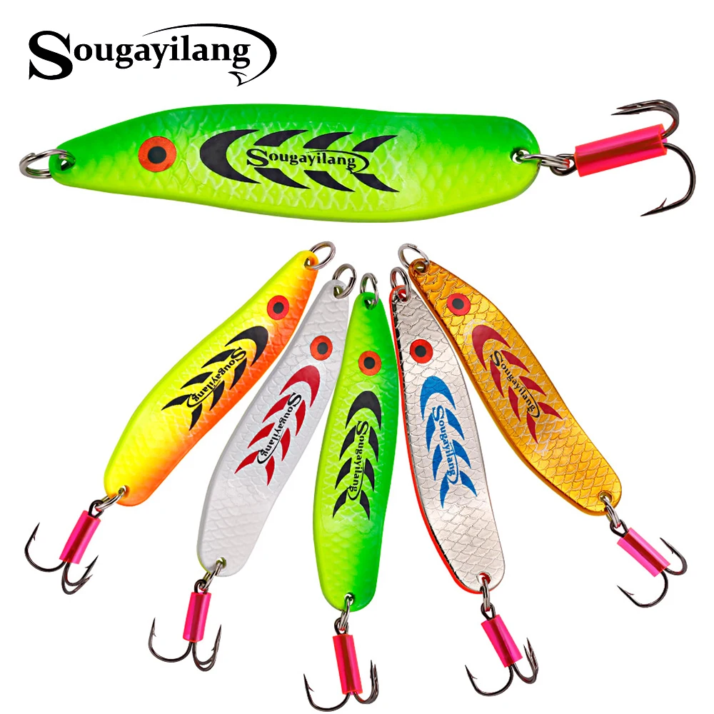 Sougayilang 5 шт. 7 см металлическая жесткая Приманка Spinner Ложка цветов рыболовная