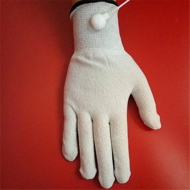 Barato Estimular La Mano Nervio Mano Masajeador Conductor De Plata De Fibra De Guantes Se Utiliza Con EMS/decenas Masajeador Tamaño Libre Guantes De Masaje De 20 Piezas