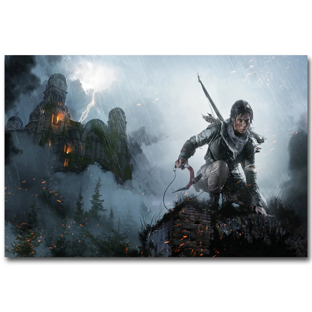 Lara Croft-Rise Of The Tomb Raider художественный постер из шелковой ткани с принтом 13х20