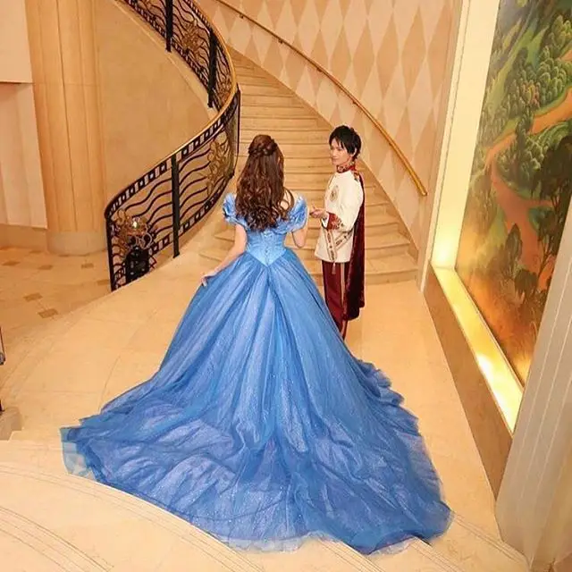Настоящая фотография 2017 Карнавальный Костюм Золушки вечерние платья бальное