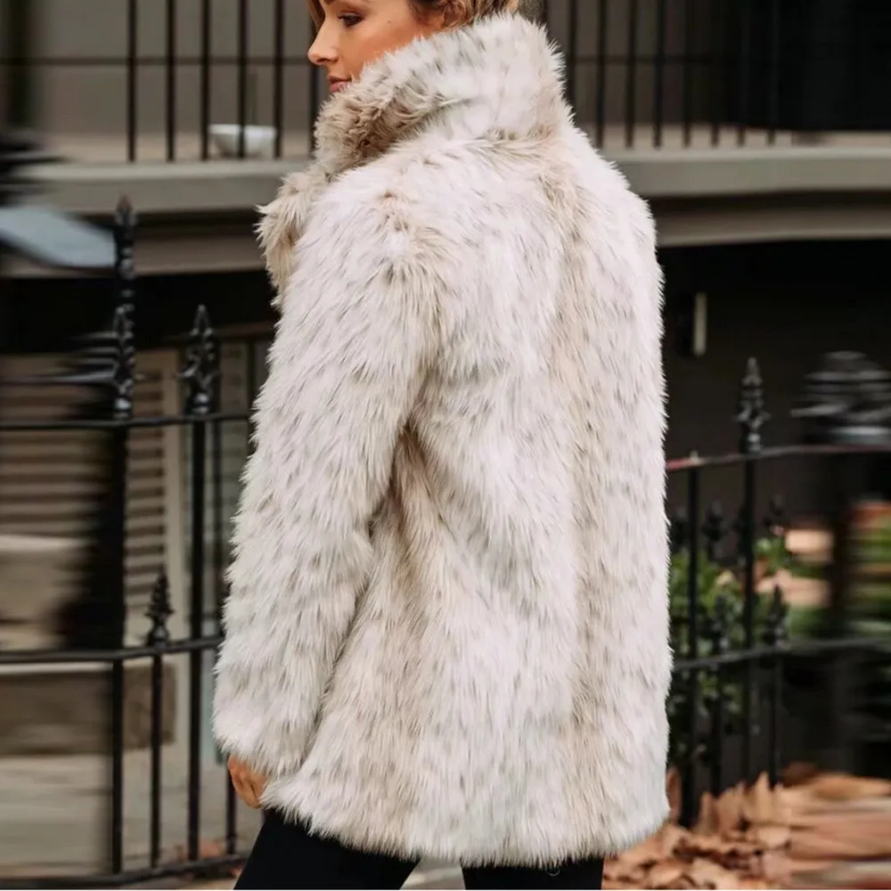 2019 модное женское осенне зимнее пушистое теплое плотное пальто из