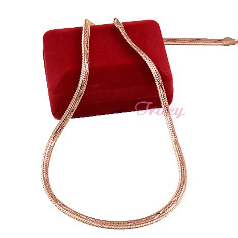 6 мм Мужские Женские Rose Gold Filled Цепочки и ожерелья 20 дюймов цепи Елочка X рисунком