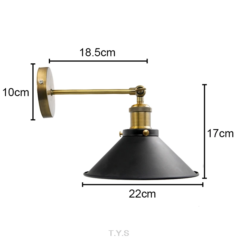 Ретро Лофт настенный светильник Промышленный винтажный металлический абажур