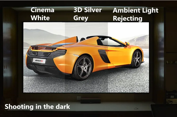 THK3DGRYW, 4 K Ultra HDR-Active 3D Ready, 16:10 тонкая рамка с фиксированной рамкой-проекция для домашнего кинотеатра Screen-3D серебристо-серый