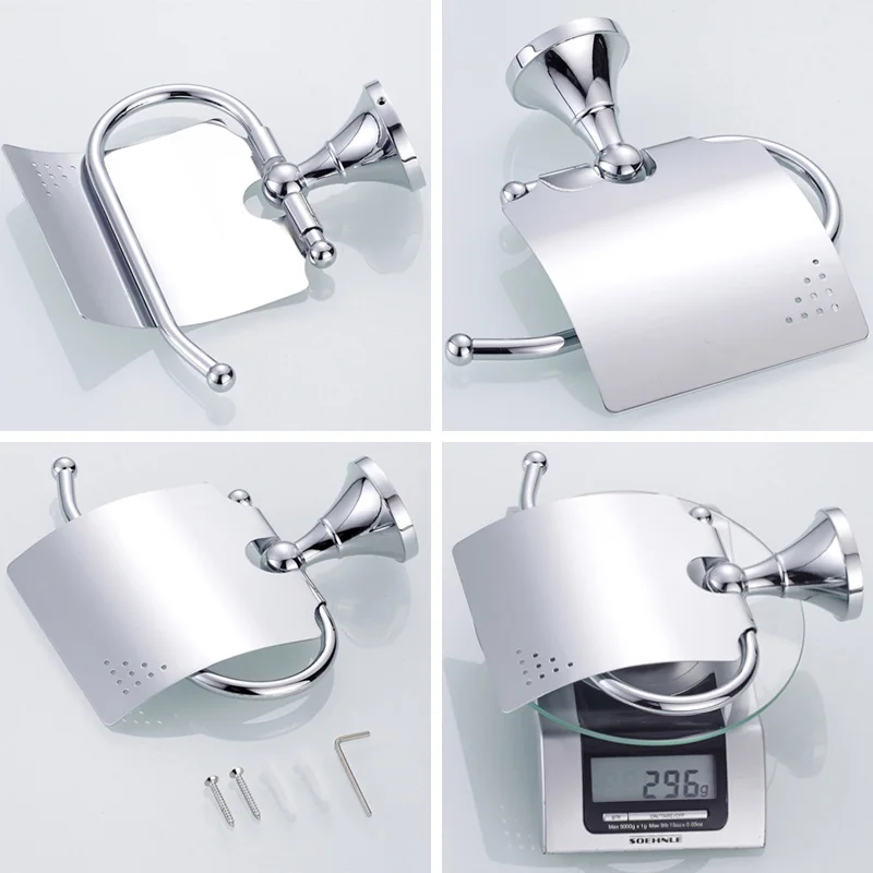 chrome bathroom hardware sets brass toilet brush holder wc roll paper towel shelf shower soap dish wall hooks hairdryer holders free global shipping