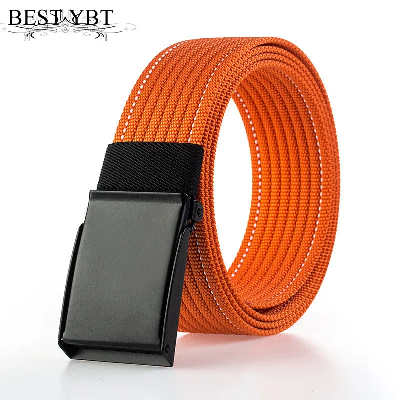 

Best YBT Unisex Belt Nylon Alloy Automatic buckle Women Belt Cowboy Outdoor Sports High Quality Hot Selling Men Belt
