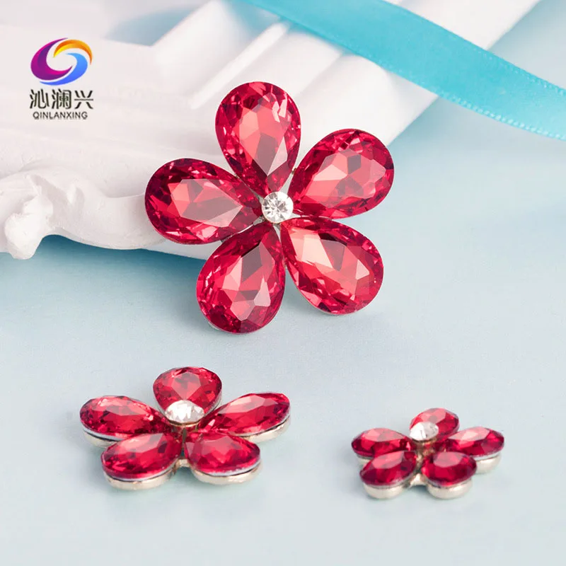New style Super beauty drop Alloy flower high quality gass crysta flatback rhinestones,diy/clothing accessories
