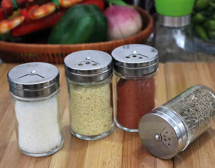 Кухонные стеклянные стандартные банки для хранения бутылок с держателем