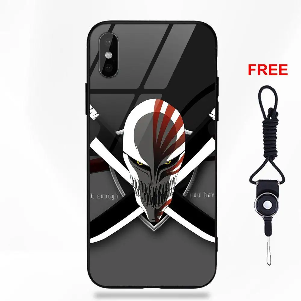 Soft TPU Frame Tempered Glass Art Print Cover Case Anime Bleach Ichigo Mas For Apple iPhone X XS Max XR 5 5C 5S SE 6 6S 7 8 Plus | Мобильные