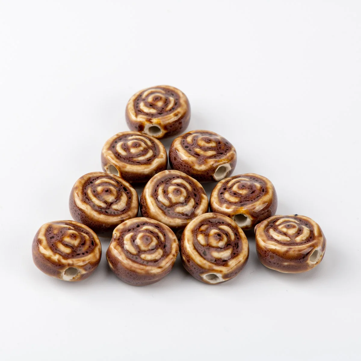 

17# 20pcs Rose Flower Quality Ceramic beads Jingdezhen Yoga Unique Ceramics Beads Wholesale #A327C