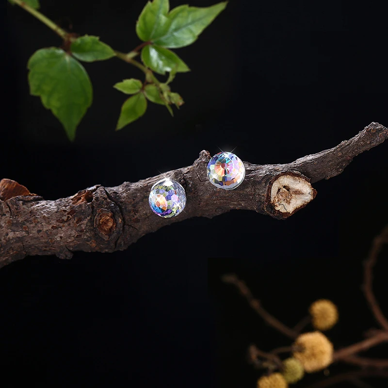 BAFFIN Classic Round Stud Earrings Ball Crystals From Swarovski S925 Silver Piercing For Women Wedding Party Daily Jewelry 2019 | Украшения