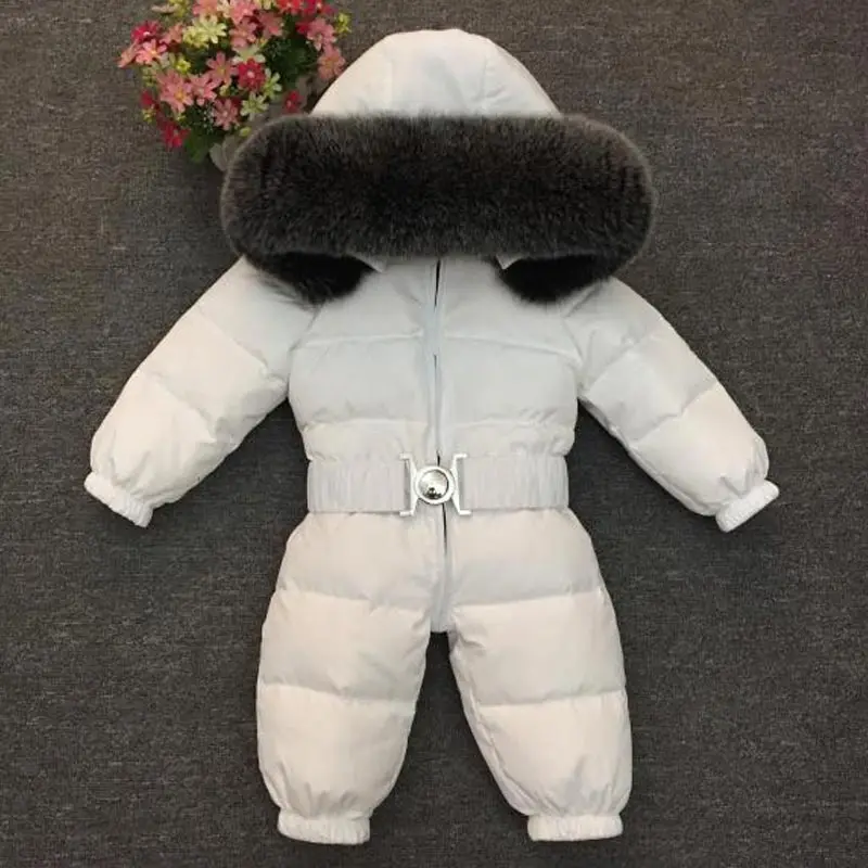 Одежда для малышей 2018 зима пуховик пальто детские комбинезоны натуральный мех