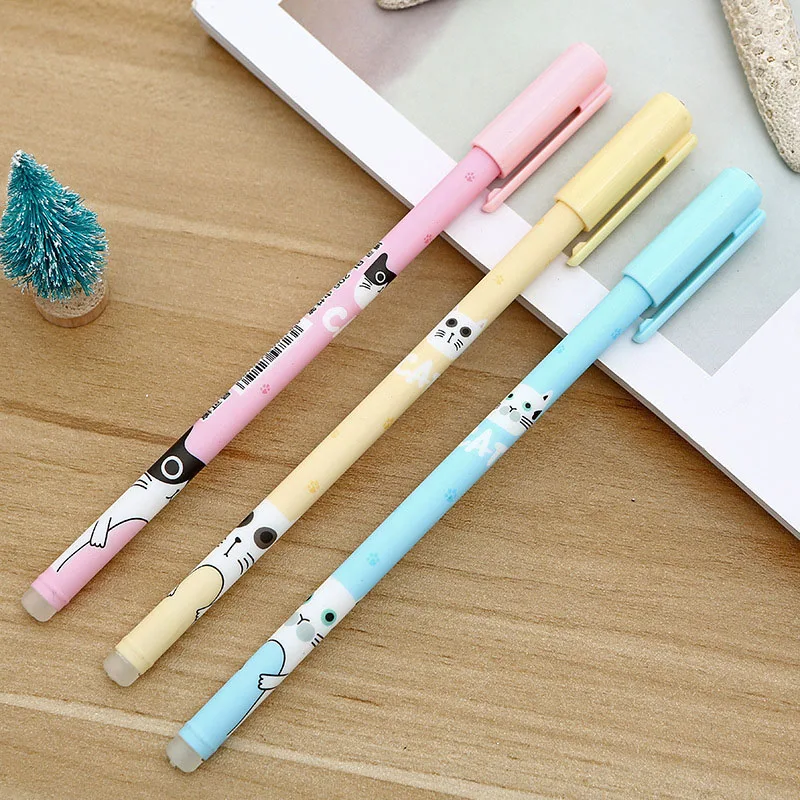 Новый Кот стираемая гелевая ручка 0 38 мм Kawaii с волшебными картинками рисунком