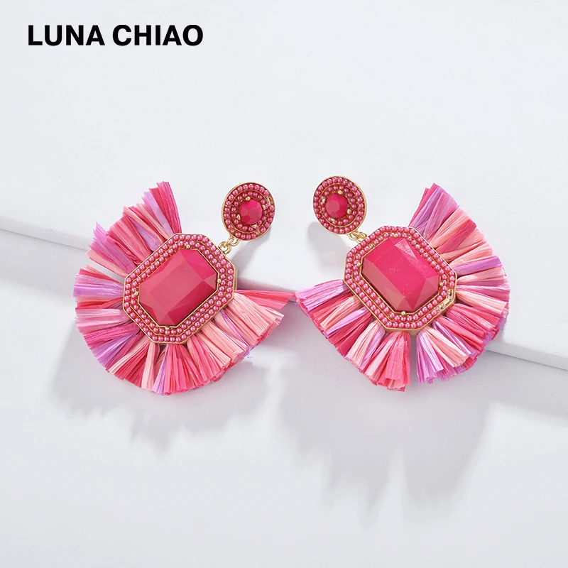 Женские серьги из рафии LUNA CHIAO новые модные подвески ювелирные изделия весна лето