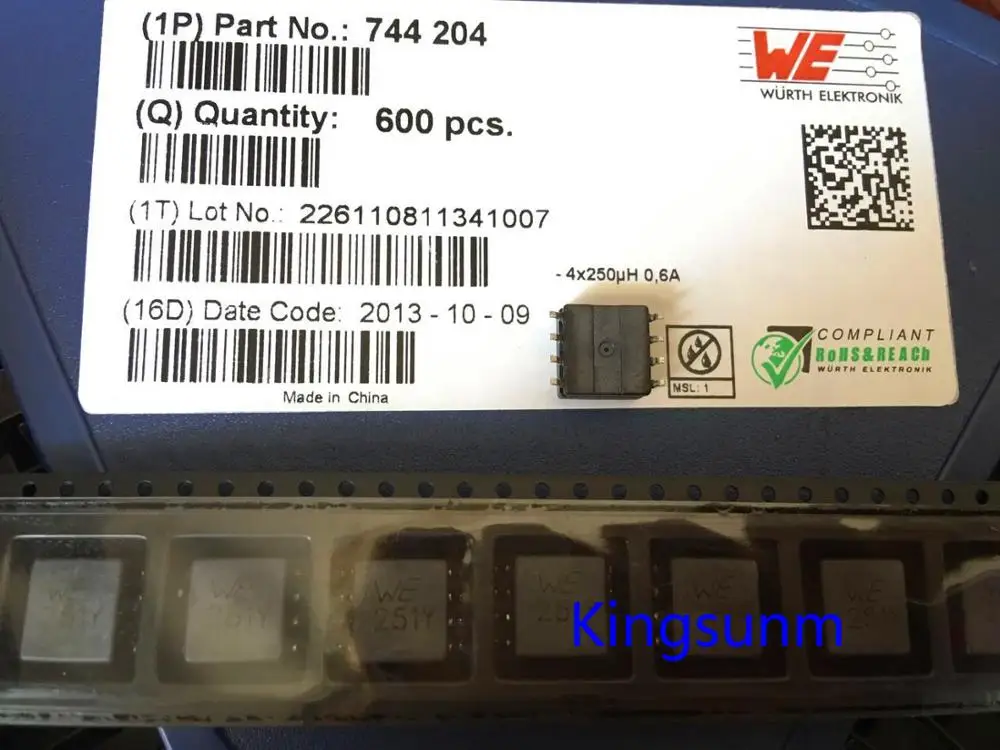 Бесплатная доставка 10 шт. 744204 WE251 4 * 250UH 0.6A 80V пластырь Wuerth производители