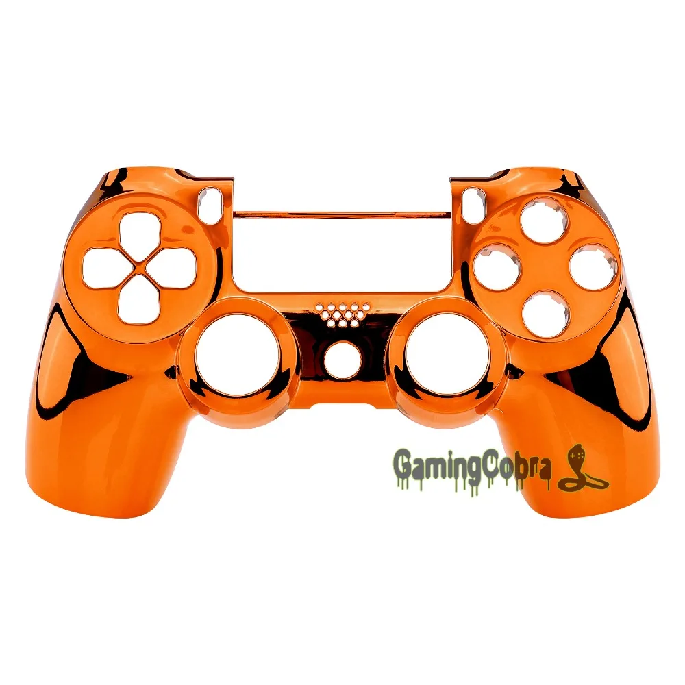 Хром Оранжевый Edition спереди Корпус в виде ракушки задняя крышка для PS4 тонкий PS4 Pro контроллер JDM-040 JDM-050 JDM-055