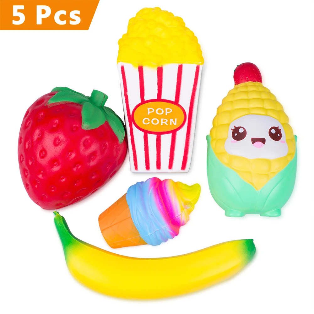 5 шт/лот микс пакет медленно распрямляющийся мягкий Кукуруза клубника супер ПУ