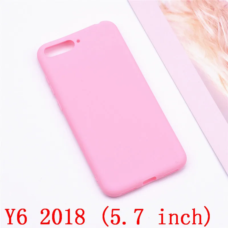 Pink Huawei Y6 Мягкий силиконовый чехол, карамельный цвет, чехол для huawei Y6 PRIME, милые Чехлы, TPU, задняя крышка, huawei Y6 Prime, чехол s - Цвет: Pink
