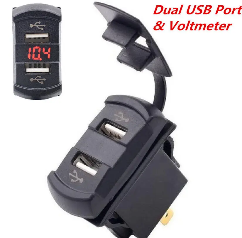 12 24V мотоцикл автомобиль Лодка USB розетка с вольтметром (синий)|Морское