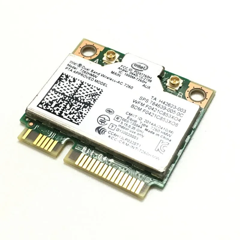 Intel Dual Band Wireless AC 7260 intel 7260HMW 7260AC half Mini PCI e bluetooth беспроводной Wi Fi 867M + 4.0BT|mini pci-e
