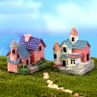 artificial mini miniature resin house craft ornament for home decoration small house model diy cute mini resin house miniature