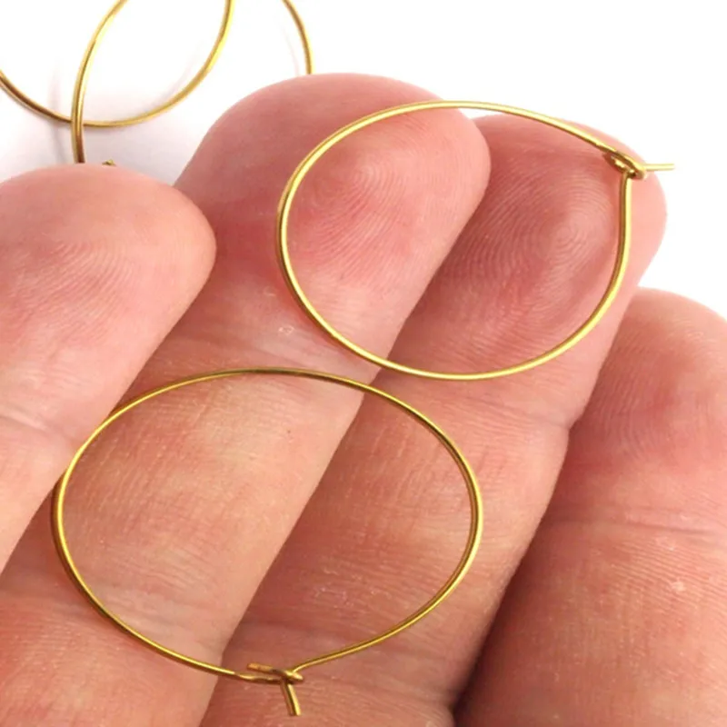 Brass Earring Finding --- 50pc.. Raw Brass. Ear Hoops. (25mm) ..BS-1228 | Украшения и аксессуары