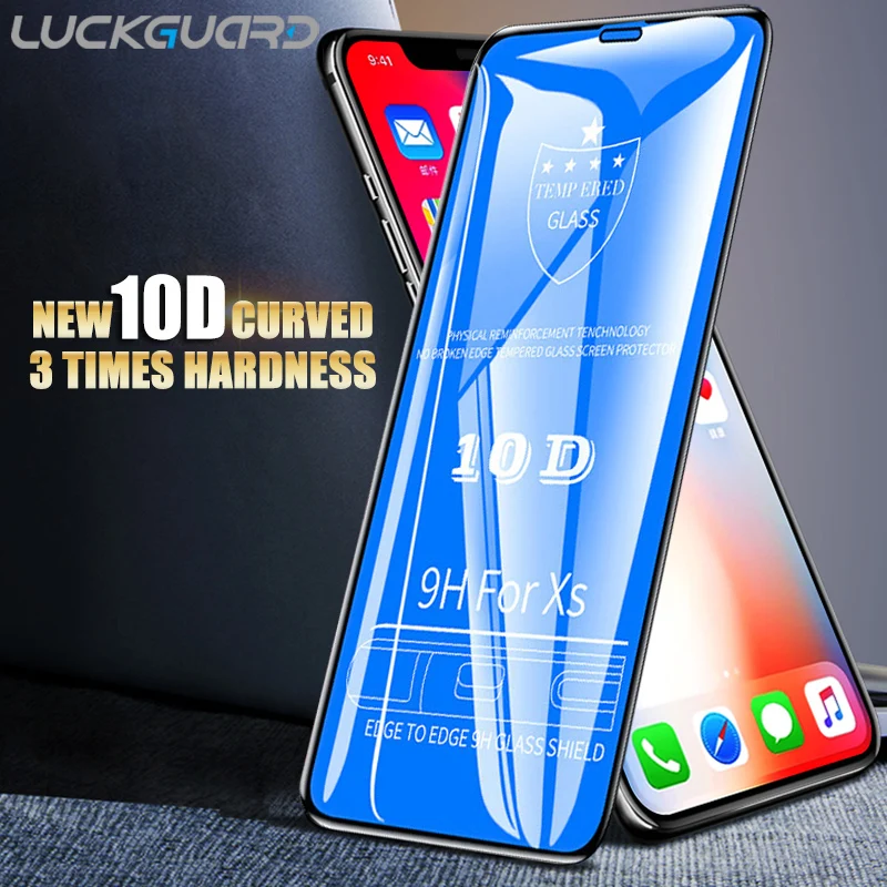 Для iPhone XR XS Max закаленное стекло 10D полное покрытие на 9H Защитная стеклянная