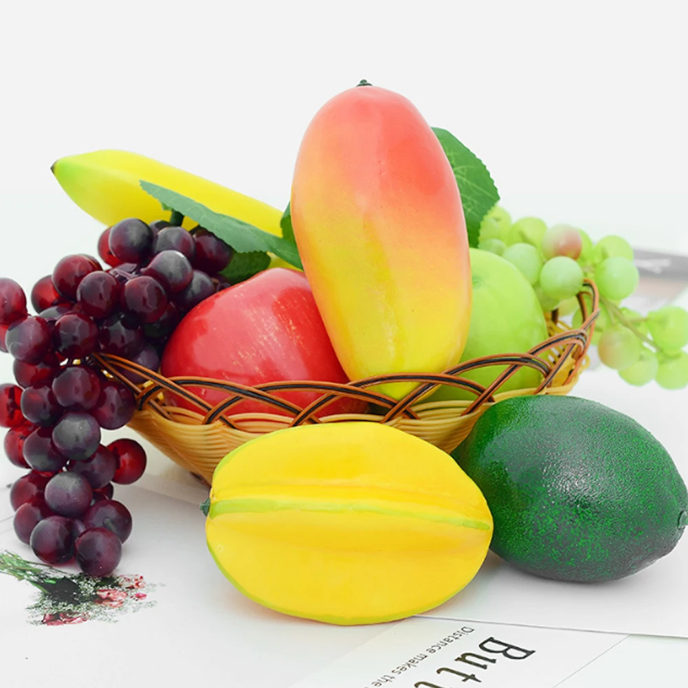Artificial Fruit Simulation Set Fake Lifelike Mango Orange Apple Home Kitchen Cabinet Decoration Real Touch Fruits 4 | Дом и сад