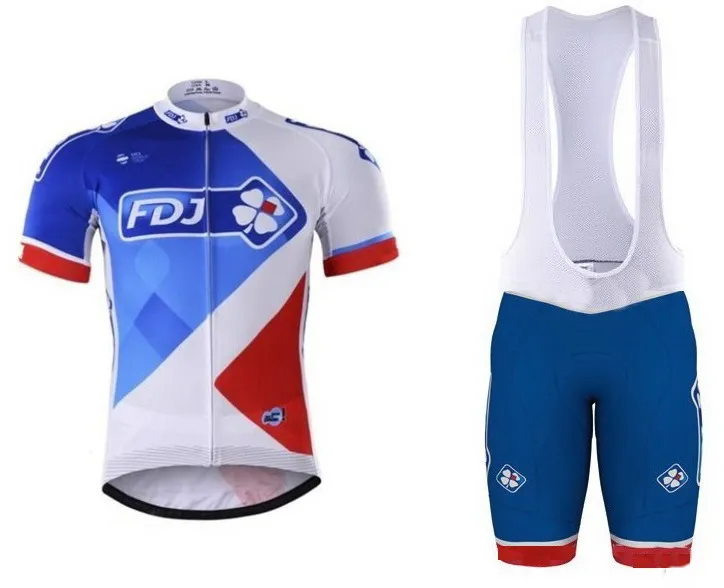 Модель 2017 года Мужская велосипедная Джерси FDJ Team 2 вида цветов одежда с коротким