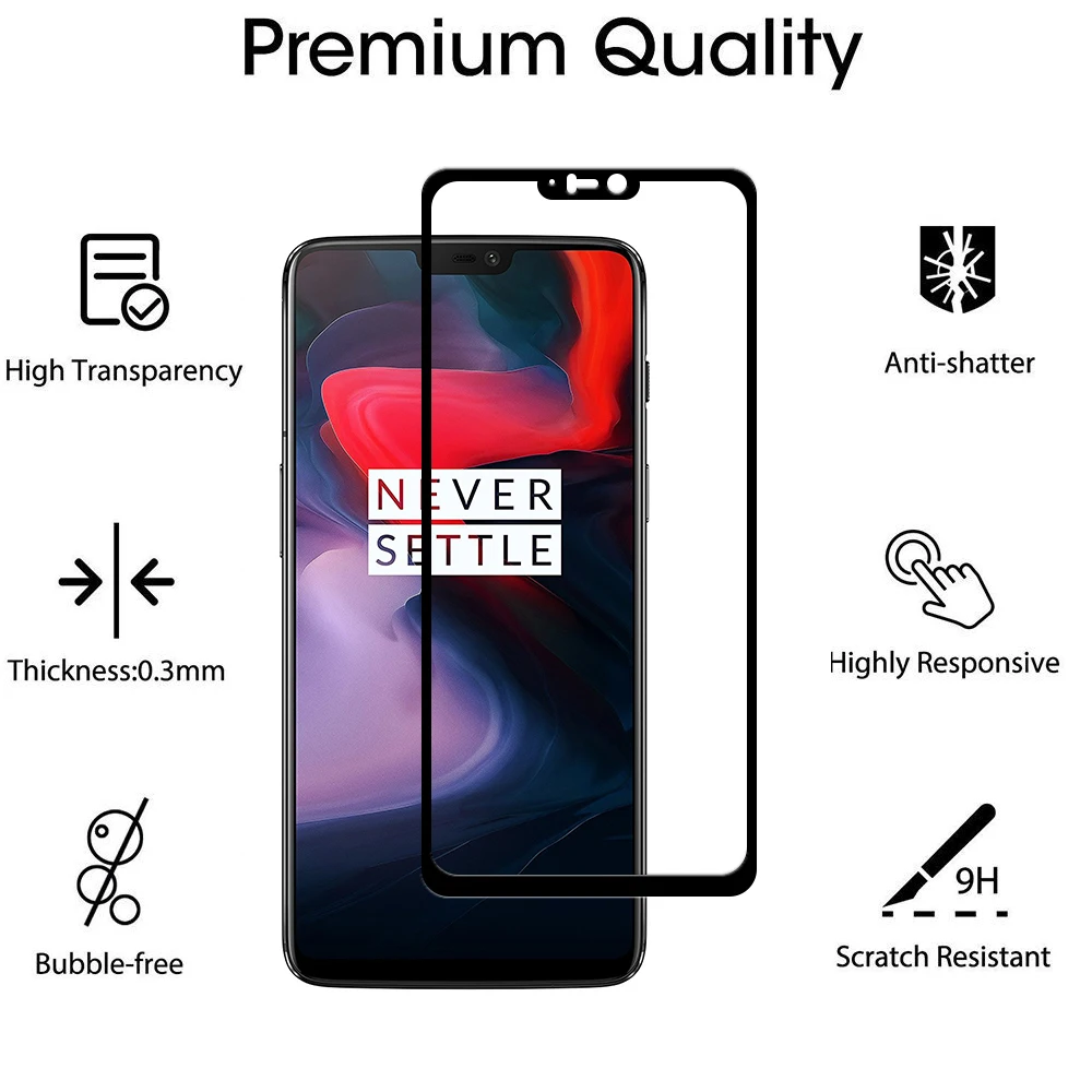 Для Oneplus 6 Экран протектор Закаленное Стекло фильм полное покрытие 3D 0 26 мм 9 H