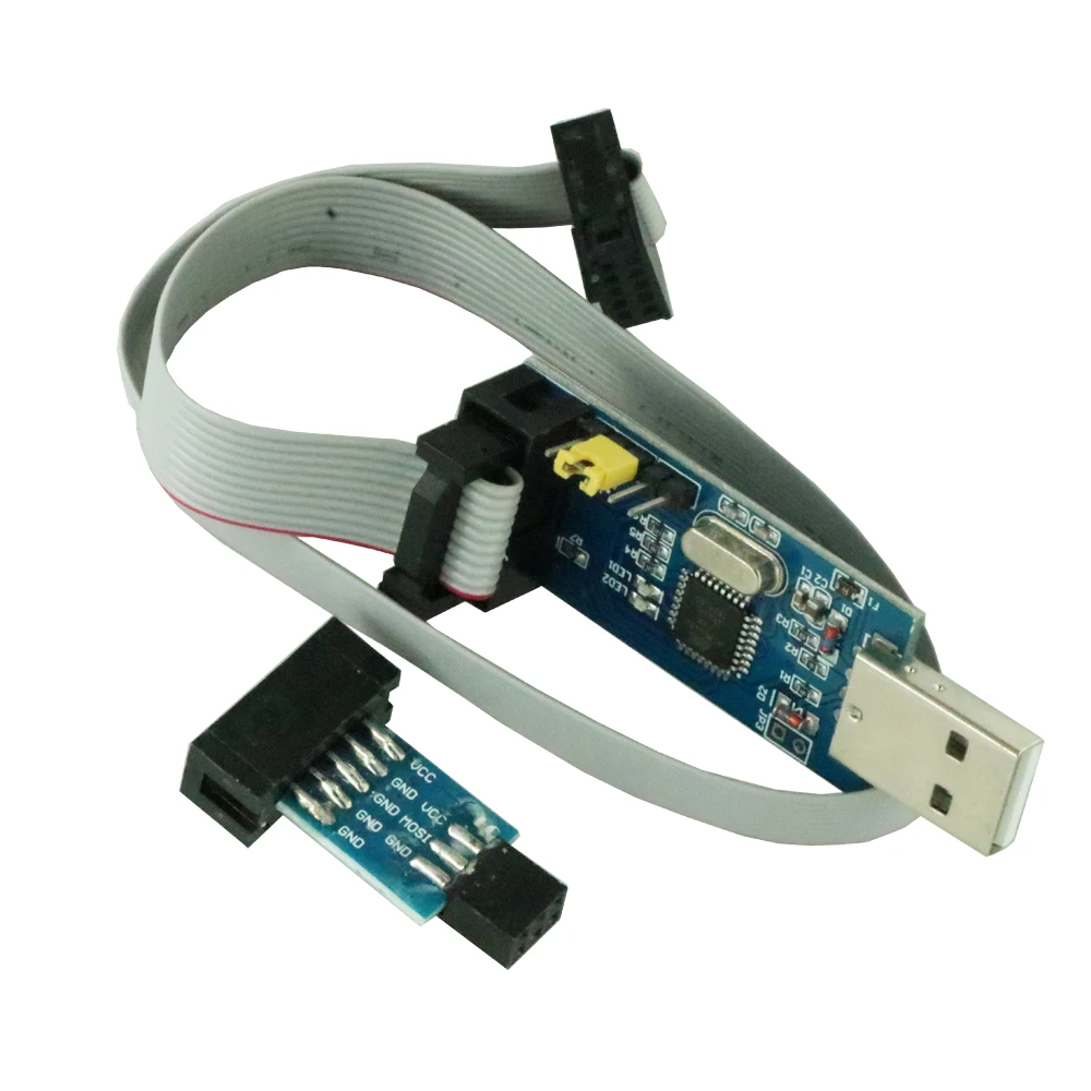 2 шт./компл. 10-контактная Адаптерная плата + USB-программатор USBASP USBISP AVR, USB ATMEGA8 ATMEGA128 ATtiny/CAN/PWM 10-контактный модуль провода