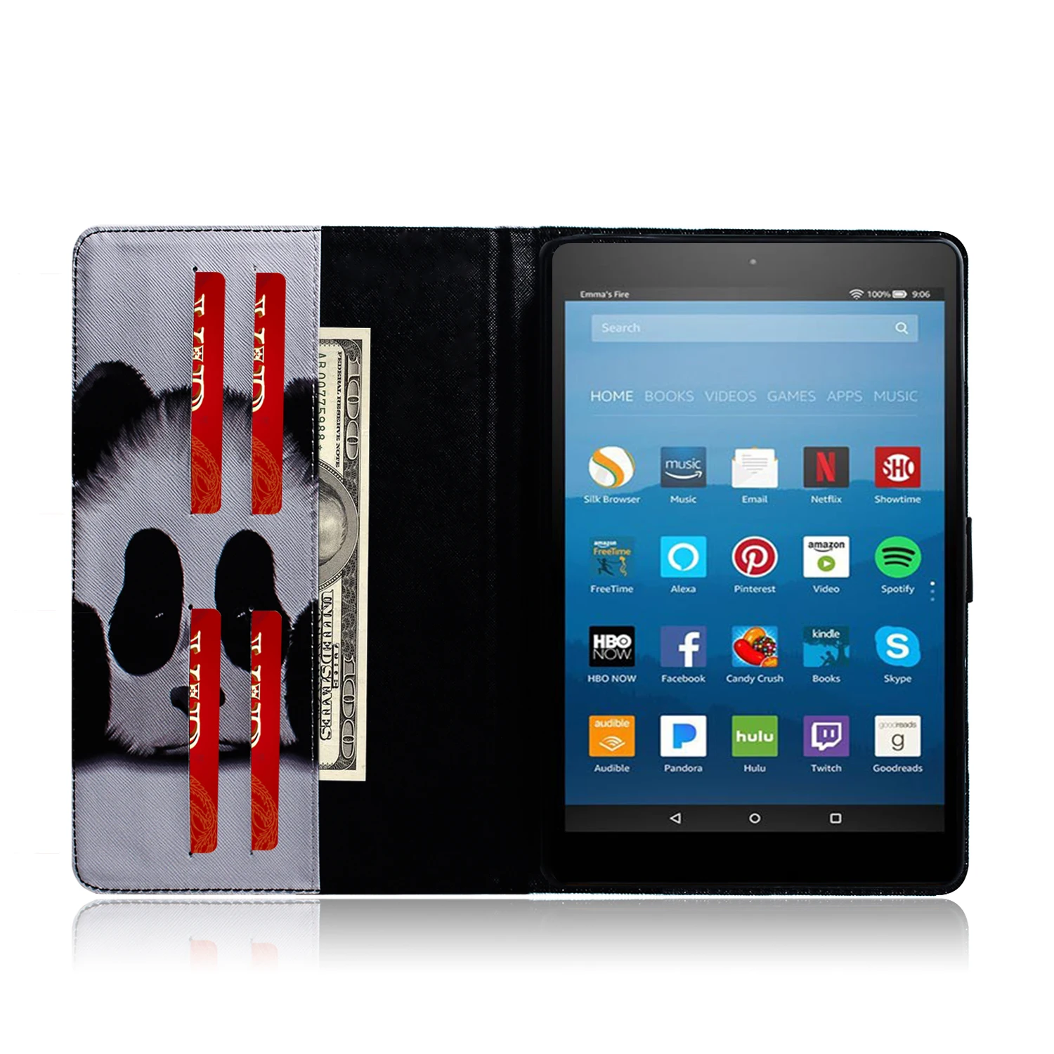 Чехол книжка из искусственной кожи с пандой львом Тигром для Amazon Fire HD 8 2016 2017 2015 2018
