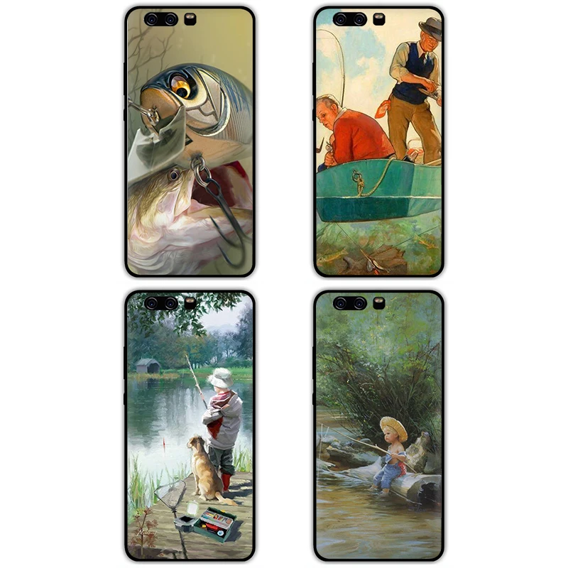 Hunting Fishing art fish Soft Phone Cover Case for Huawei P8 9 10 20 30 Lite Pro P Smart Z 2019 | Мобильные телефоны и