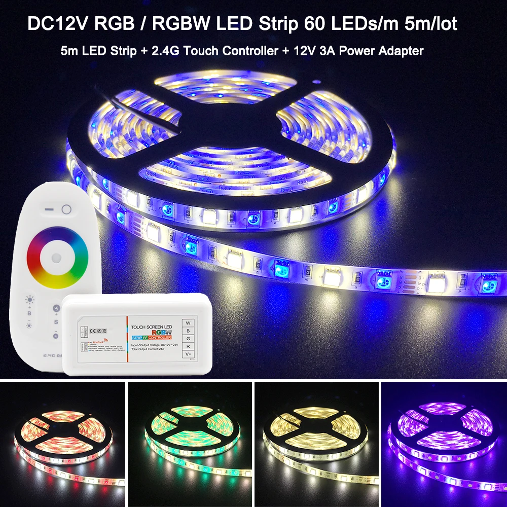 Комплект светодиодных лент с источником питания DC12V SMD 5050 5 м 300 светодиодов RGB 60