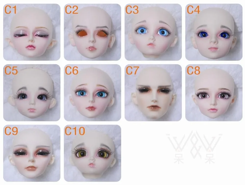 Макияж для 1/6 1/4 1/3 масштаб BJD начальник БЖД/SD кукла аксессуары просто макияж. не включены глаза, ресницы, и головы NO1160-M