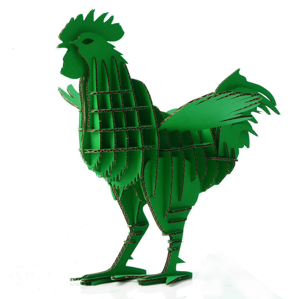 3d Puzzle Rooster New Year Gifts Cute Kids Craft Paper Model DIY Art Cardboard Animal Chicken Toys Children Educational Game | Игрушки и