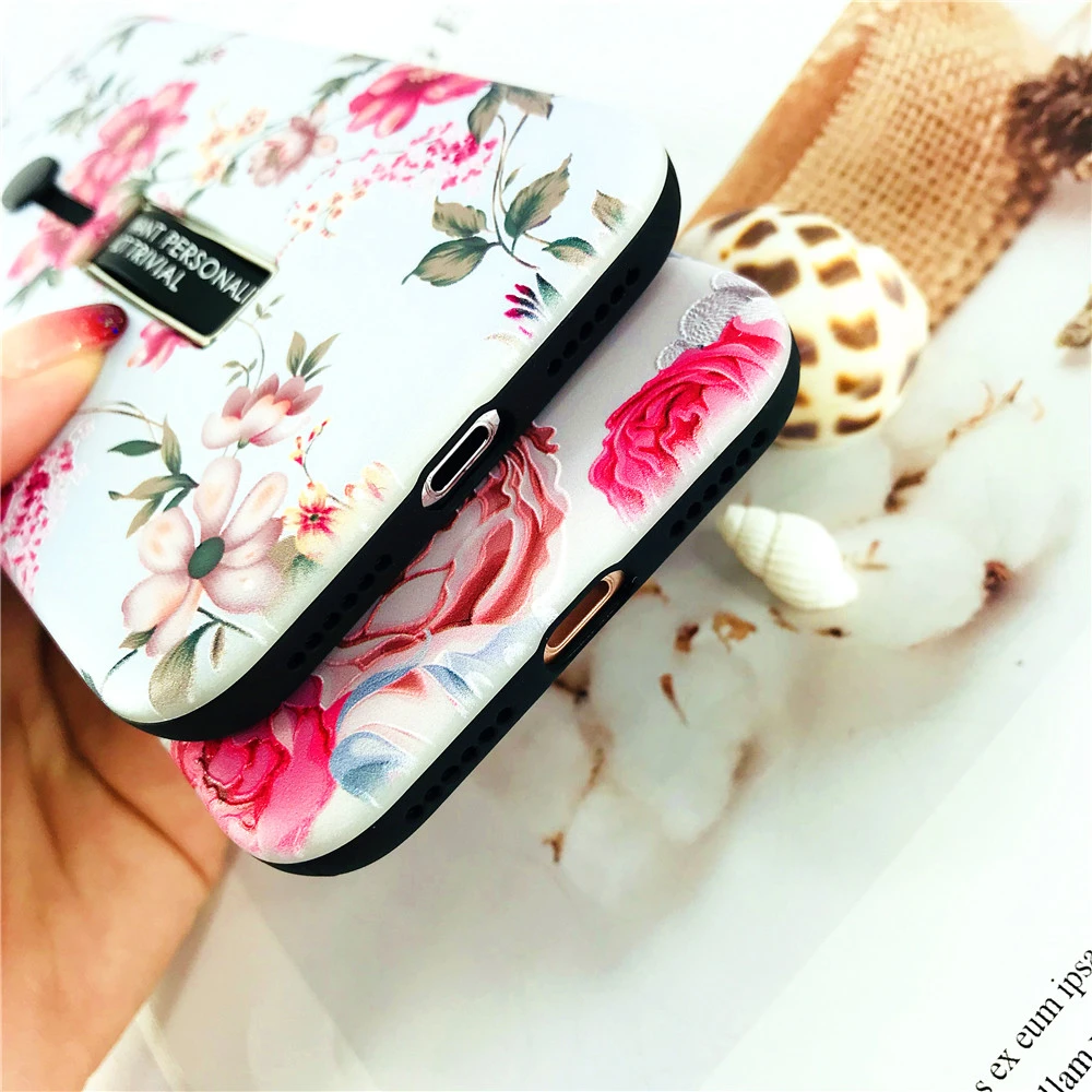 Для Iphone 7 случаи Ретро Книги по искусству Цветы палец кольцо кронштейн Телефон