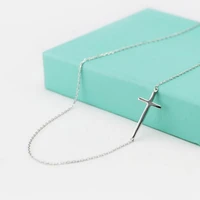 personality cross female short paragraph silver plated jewelry not allergic sweet simple wild pendant necklaces xl002