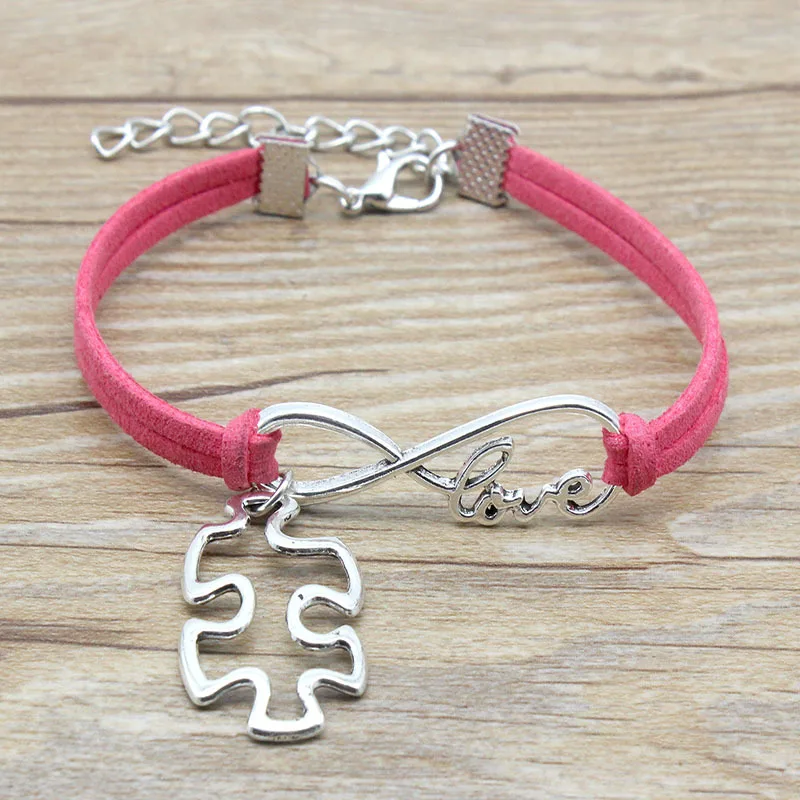 Новинка 2019 античный серебряный пазл в форме аутизма бесконечность символ любви